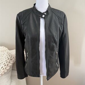 Express Women's Black Faux Leather Jacket